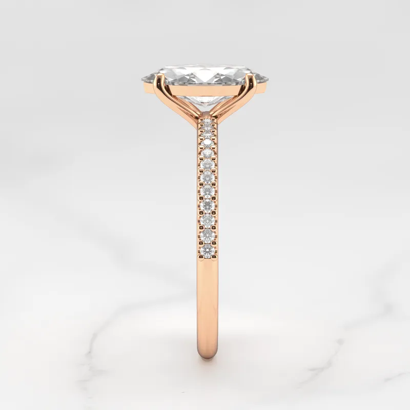 Marquise Half Pave Diamond Ring view 11