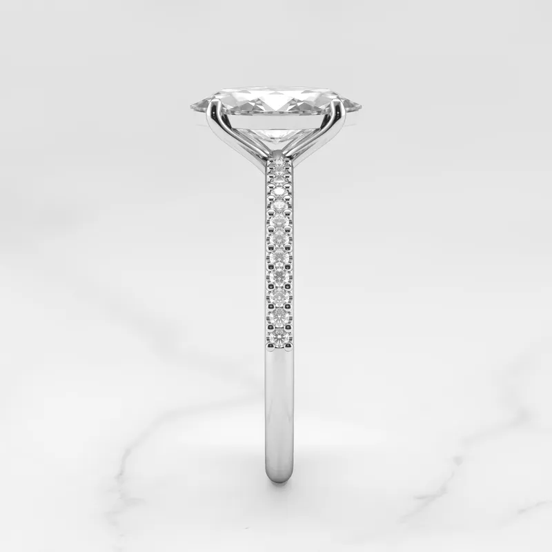 Marquise Half Pave Diamond Ring view 12