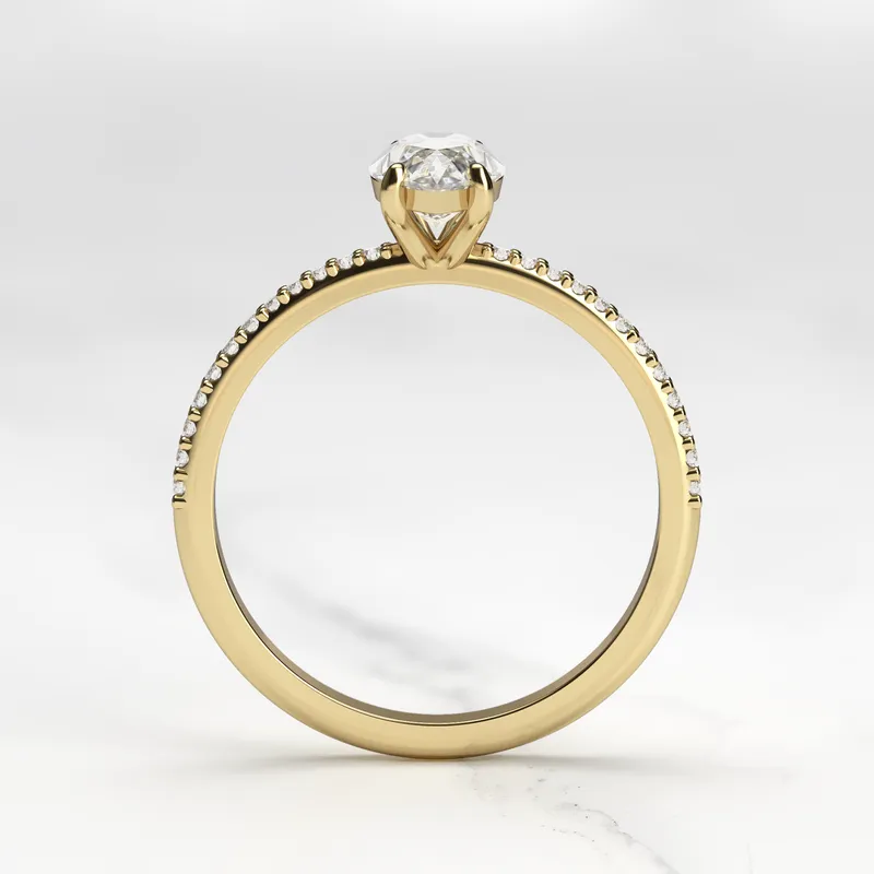 Marquise Half Pave Diamond Ring view 7