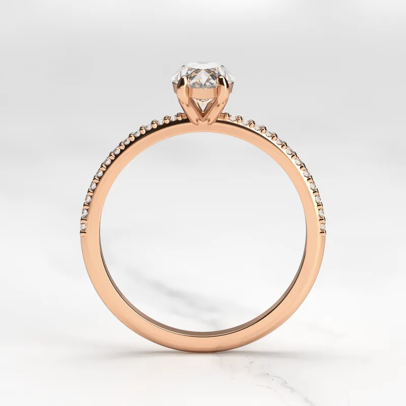 Marquise Half Pave Diamond Ring view 8