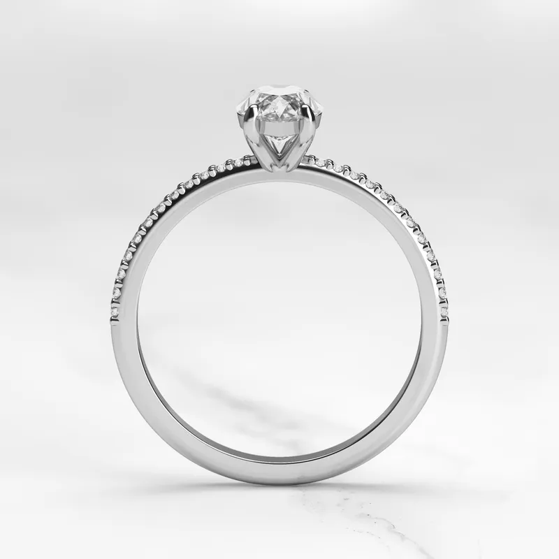 Marquise Half Pave Diamond Ring view 9