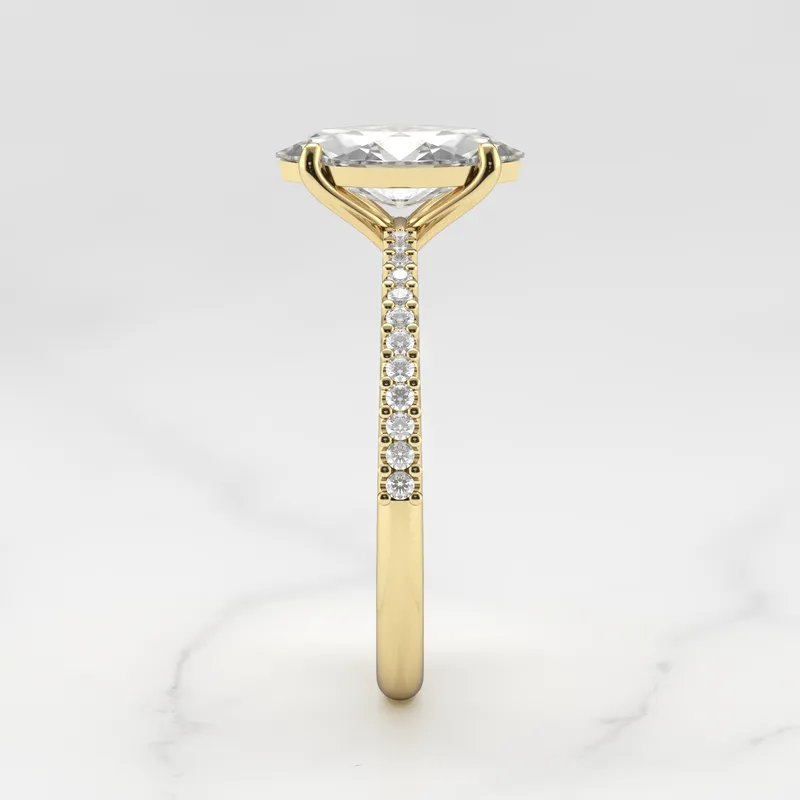 Marquise Half Pave Tapered Diamond Ring vy 10