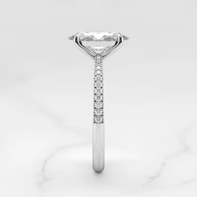 Marquise Half Pave Tapered Diamond Ring vy 12