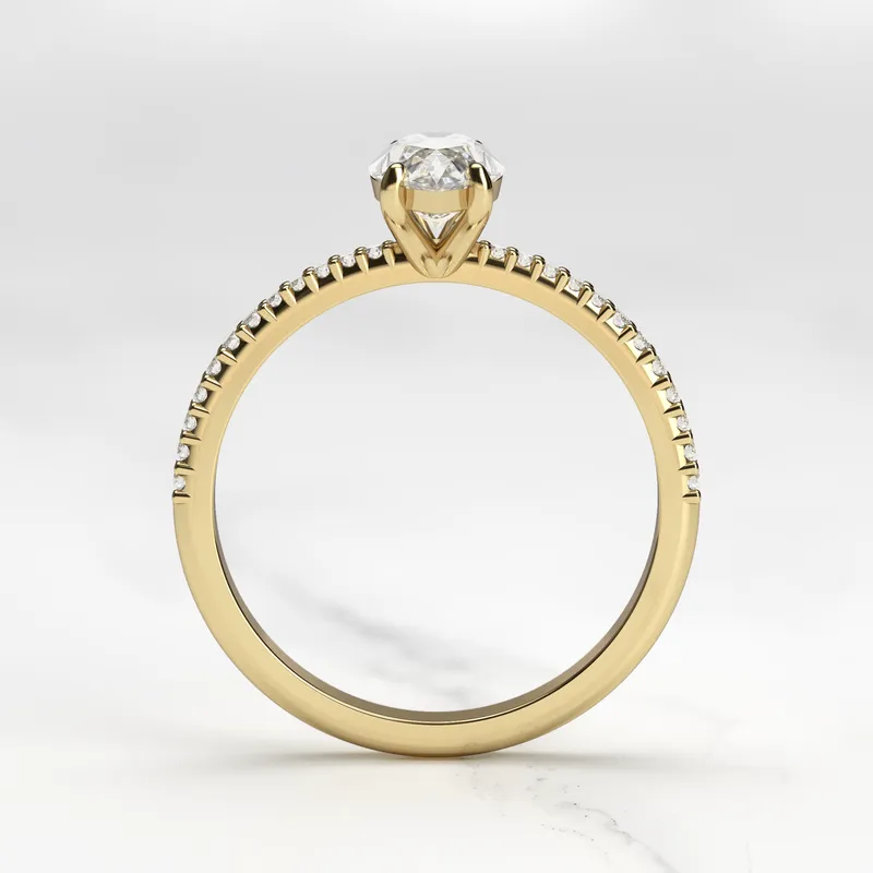 Marquise Half Pave Tapered Diamond Ring vy 7
