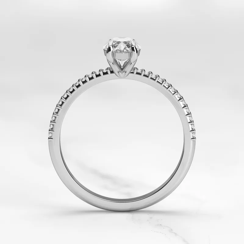 Marquise Half Pave Tapered Diamond Ring vy 9
