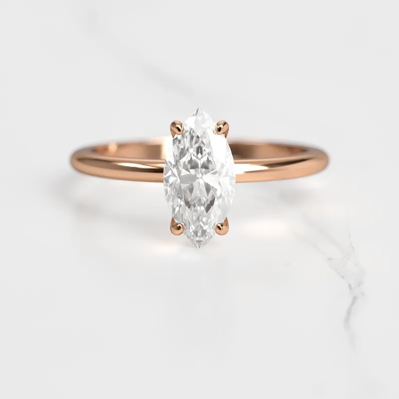 Marquise Solitaire Diamond Ring vy 2