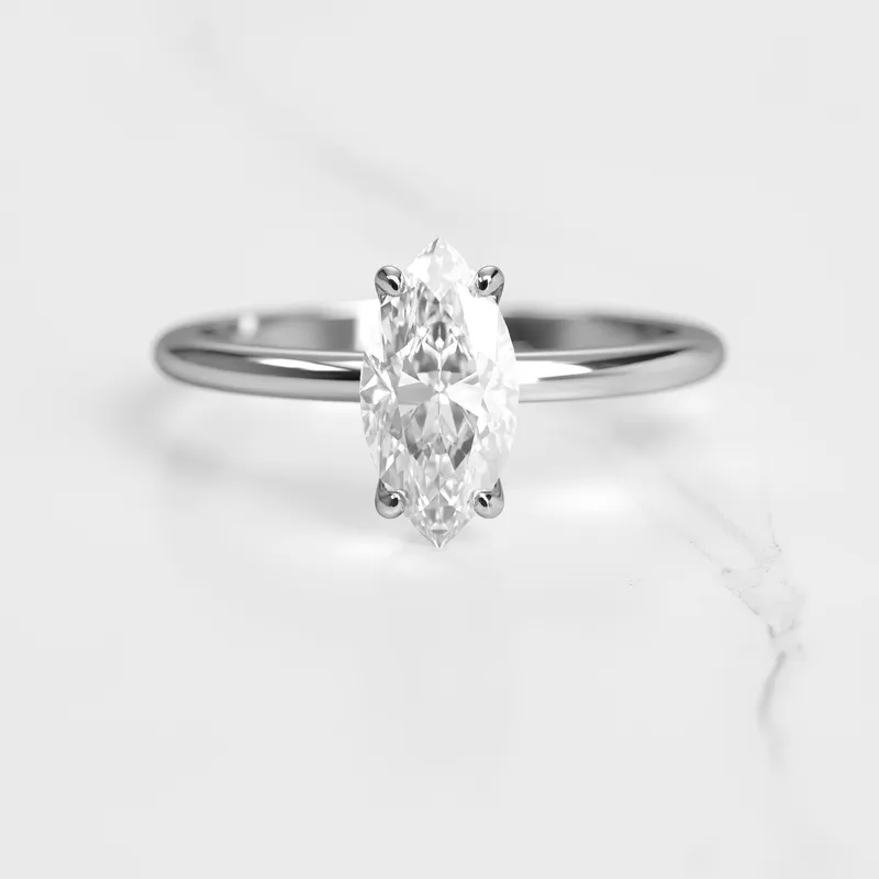 Marquise Solitaire Diamond Ring vy 3