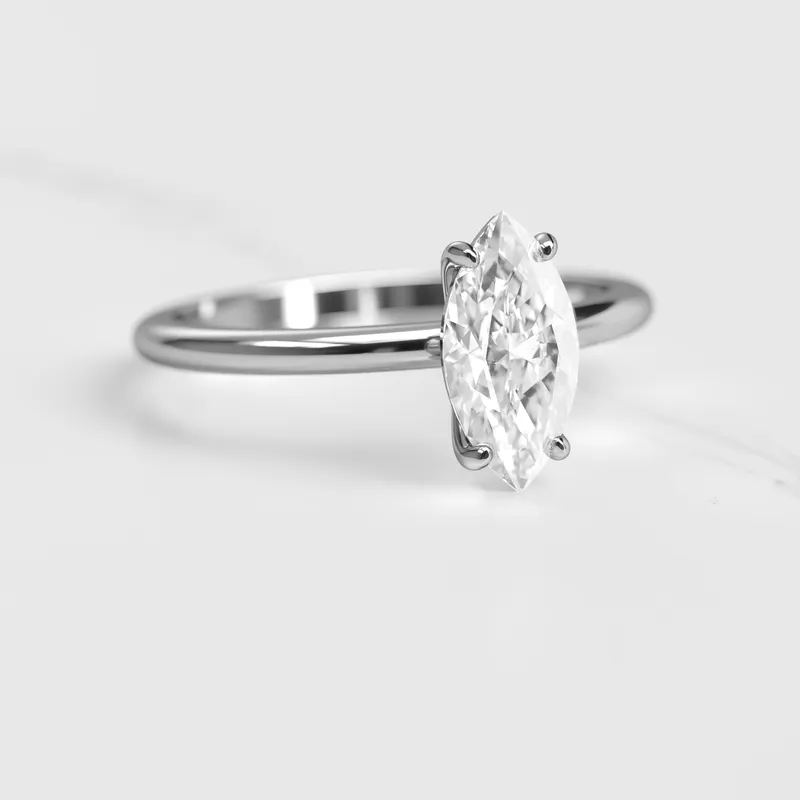 Marquise Solitaire Diamond Ring vy 6