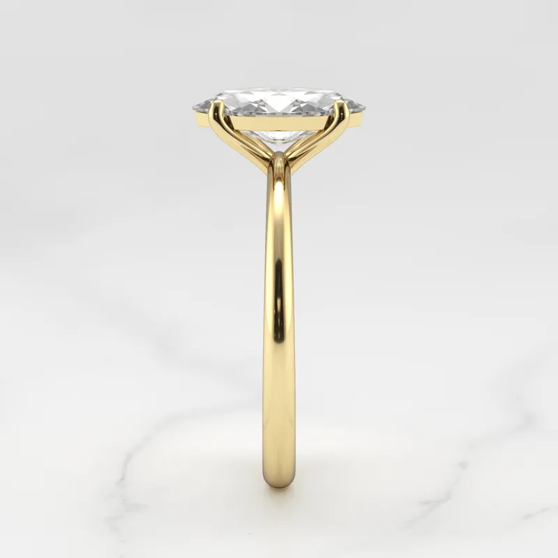 Marquise Tapered Solitaire Diamond Ring view 10