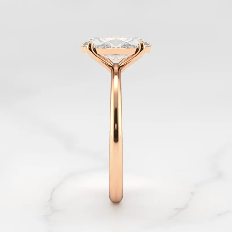 Marquise Tapered Solitaire Diamond Ring view 11