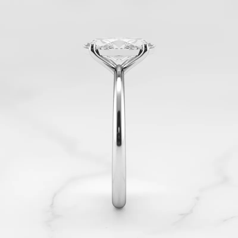 Marquise Tapered Solitaire Diamond Ring view 12