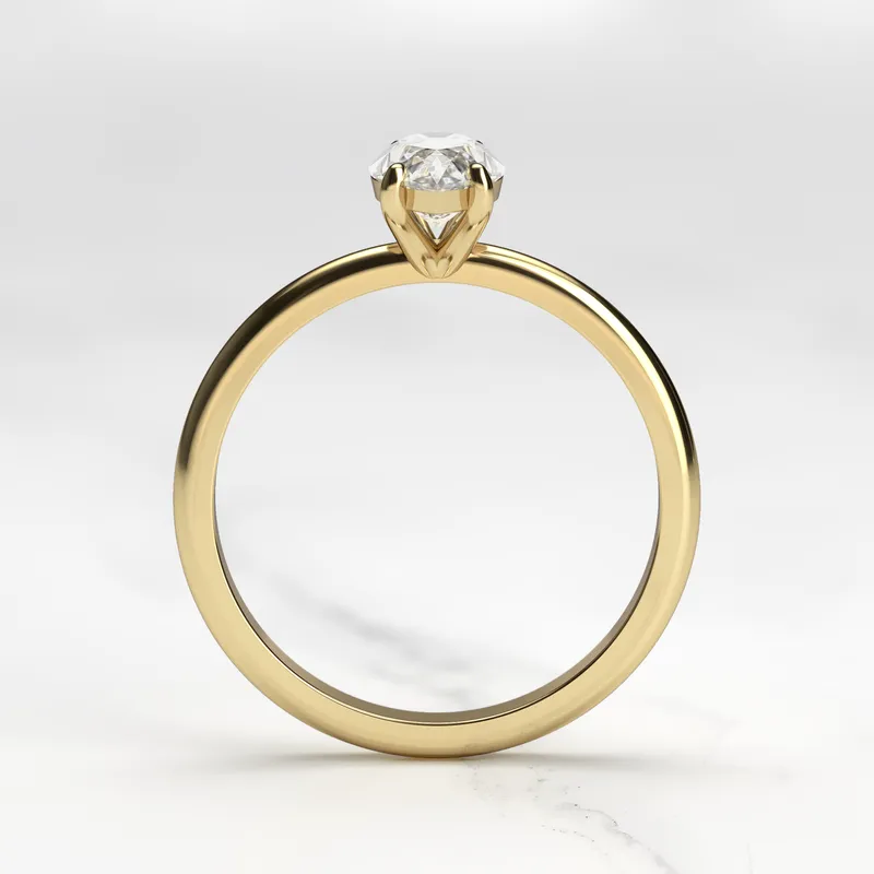Marquise Tapered Solitaire Diamond Ring view 7