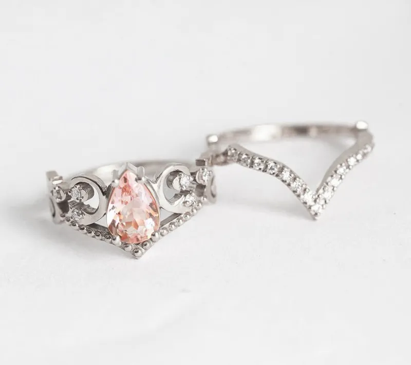 MAXINE MORGANITE RING SET vy 7