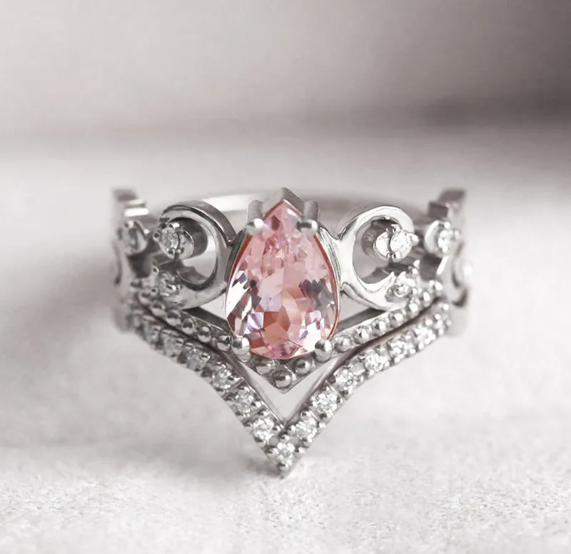 MAXINE PEAR OPAL RING SET vy 10