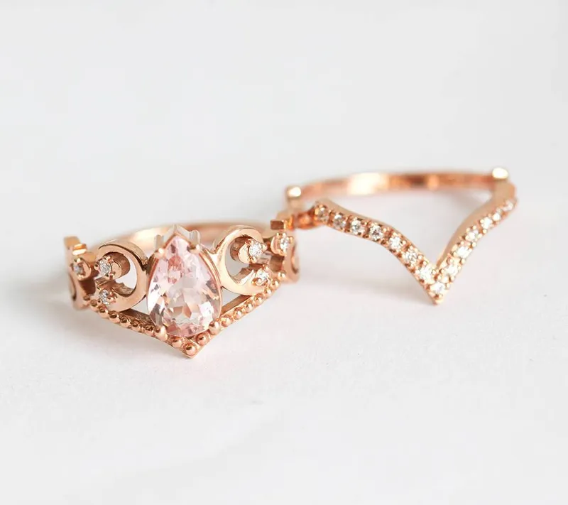 MAXINE PEAR OPAL RING SET vy 7