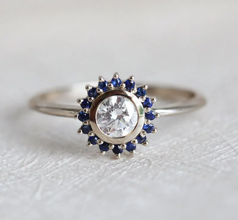 MEYTAL DIAMOND & SAPPHIRE RING vy 7