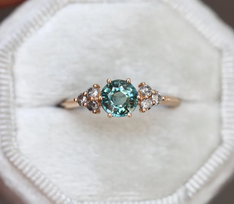 MILA ROUND SAPPHIRE DIAMOND RING view 8