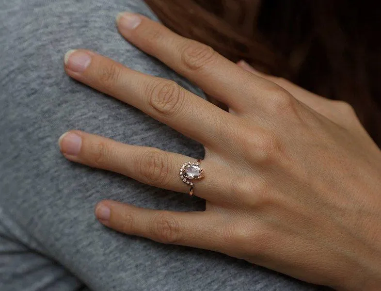 MILEY PEAR MORGANITE RING view 6