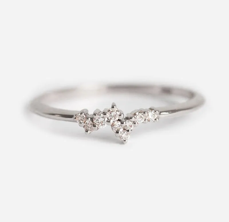 Mini Round Diamond Cluster Ring view 10