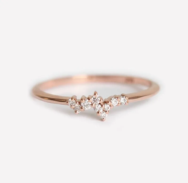 Mini Round Diamond Cluster Ring view 2