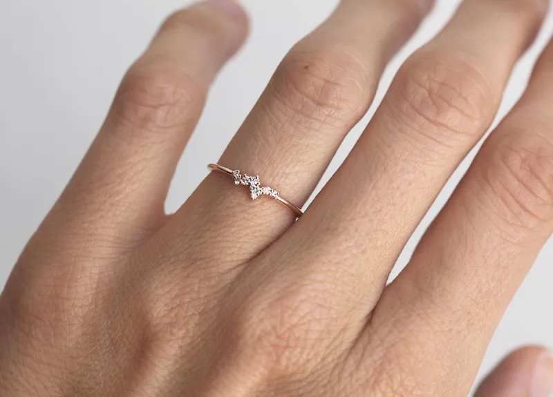 Mini Round Diamond Cluster Ring view 4