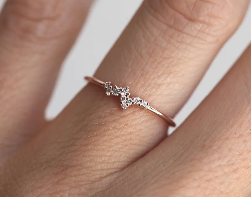 Mini Round Diamond Cluster Ring view 5