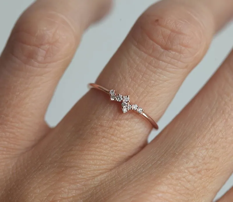 Mini Round Diamond Cluster Ring view 6