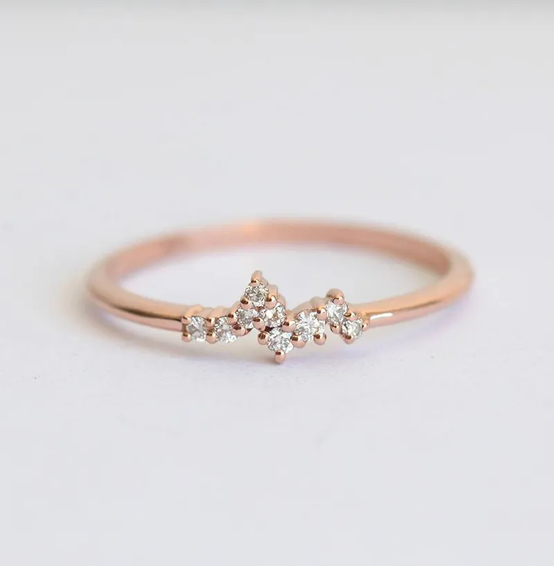 Mini Round Diamond Cluster Ring view 7