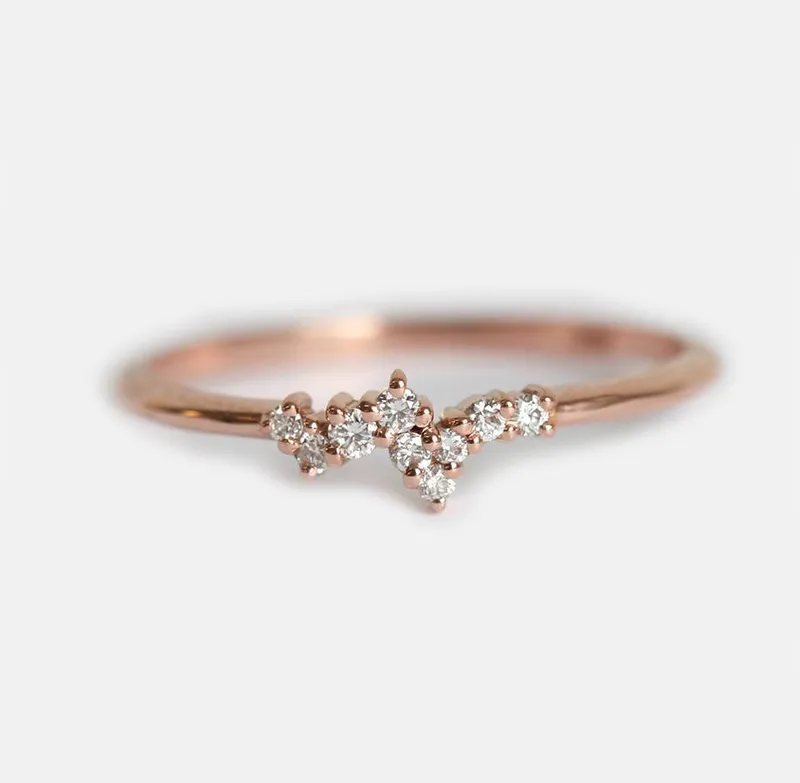 Mini Round Diamond Cluster Ring view 8
