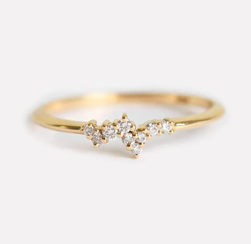 Mini Round Diamond Cluster Ring view 9