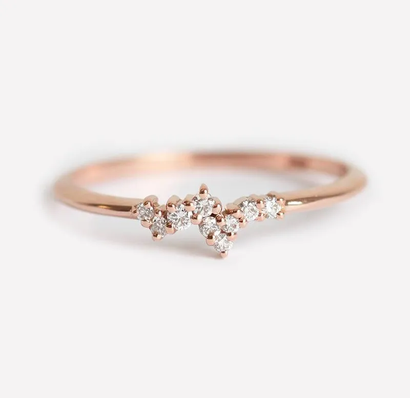 Mini Round Diamond Cluster Ring diamond round cut engagement ring