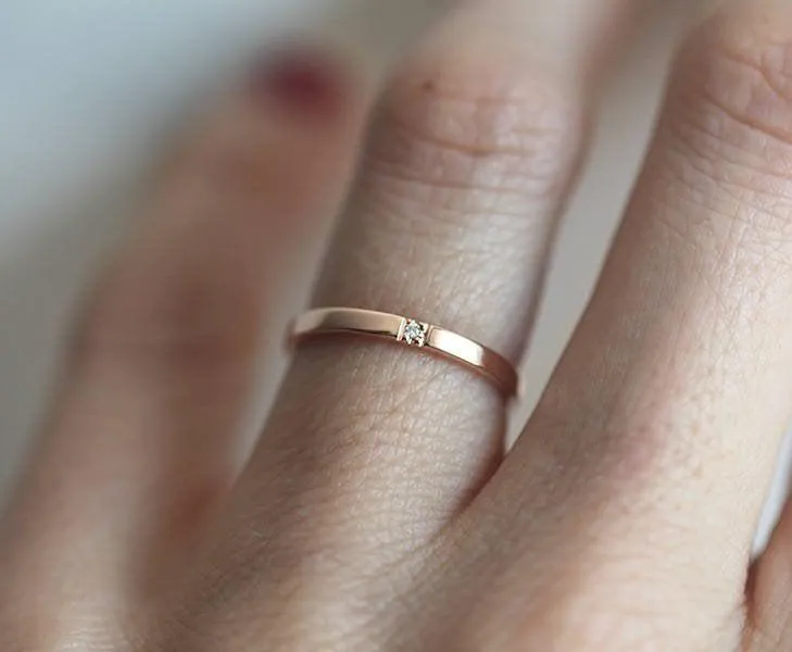 Minimalist Diamond Band view 2