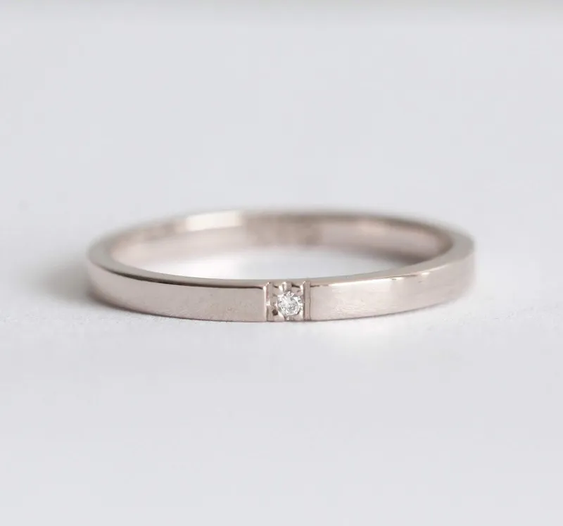 Minimalist Diamond Band view 3