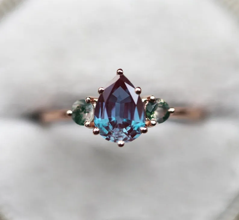 Misella Pear Alexandrite Ring Set vy 4