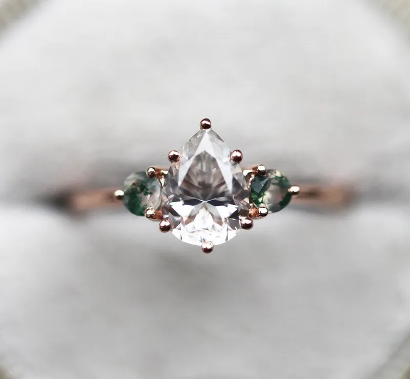 Misella Pear Alexandrite Ring Set vy 8