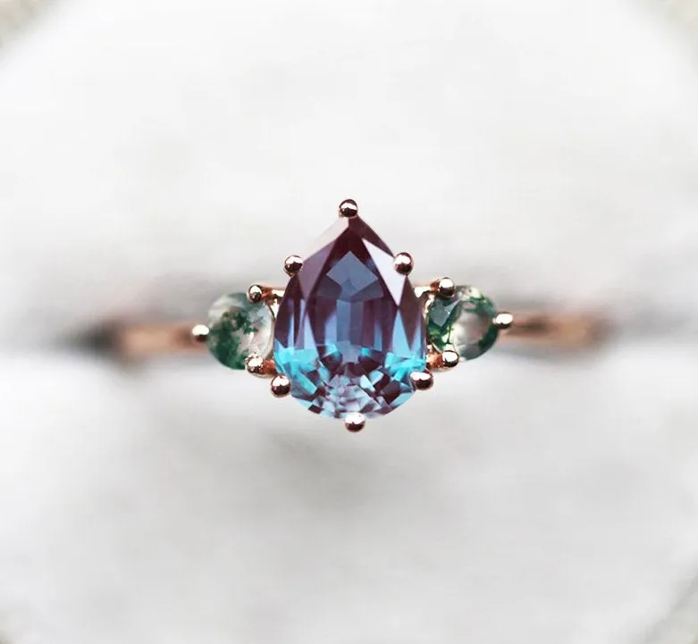Misella Pear Alexandrite Ring pear cut engagement ring