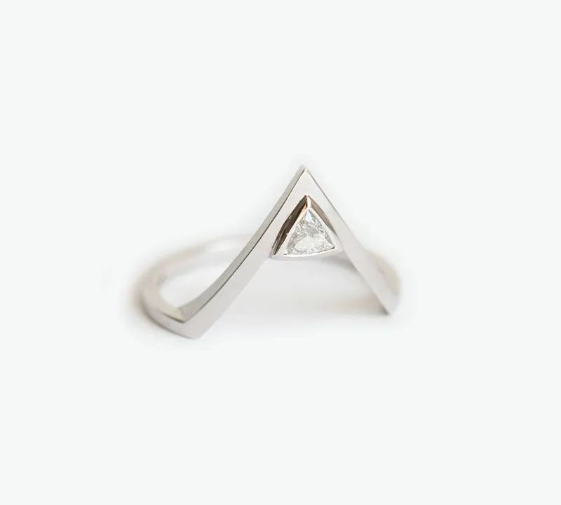Modern Diamond Ring, Modern Wedding Ring vy 2