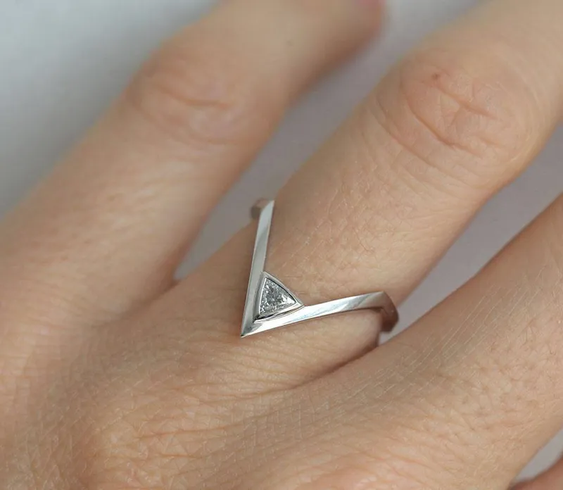 Modern Diamond Ring, Modern Wedding Ring vy 5