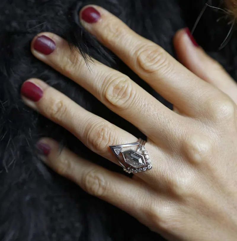 Modern Diamond Ring, Modern Wedding Ring vy 7