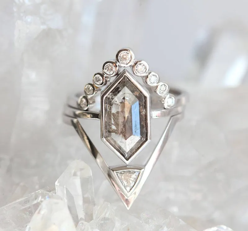 Modern Diamond Ring, Modern Wedding Ring vy 8