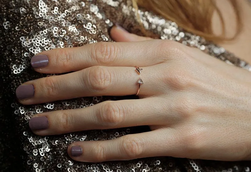 Modern Diamond Ring, Open Engagement Ring view 3