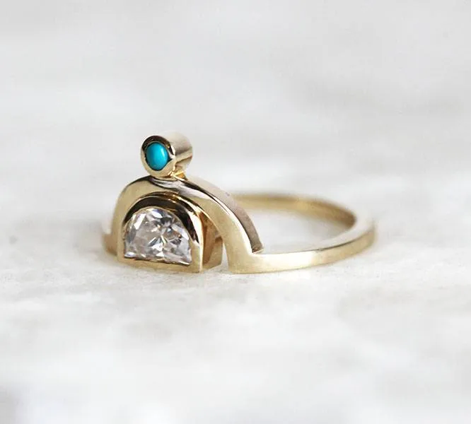 MOISSANITE ENGAGEMENT RING, UNIQUE MOISSANITE RING vy 3