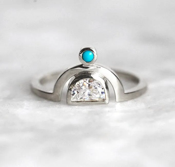MOISSANITE ENGAGEMENT RING, UNIQUE MOISSANITE RING vy 7