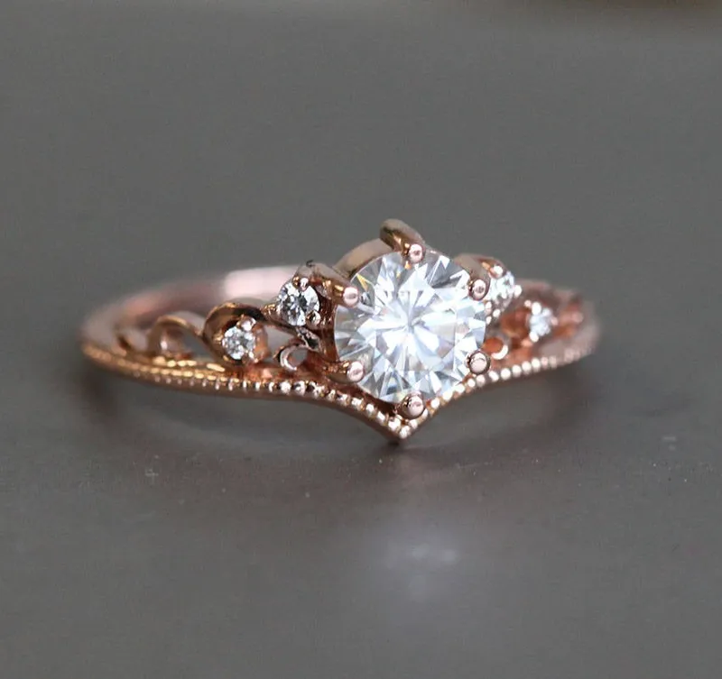 MOISSANITE ENGAGEMENT RING OR RING SET WITH DIAMONDS vy 2