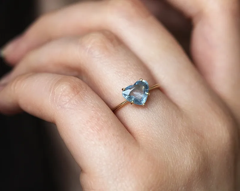 Molly Heart Sapphire Ring vy 4