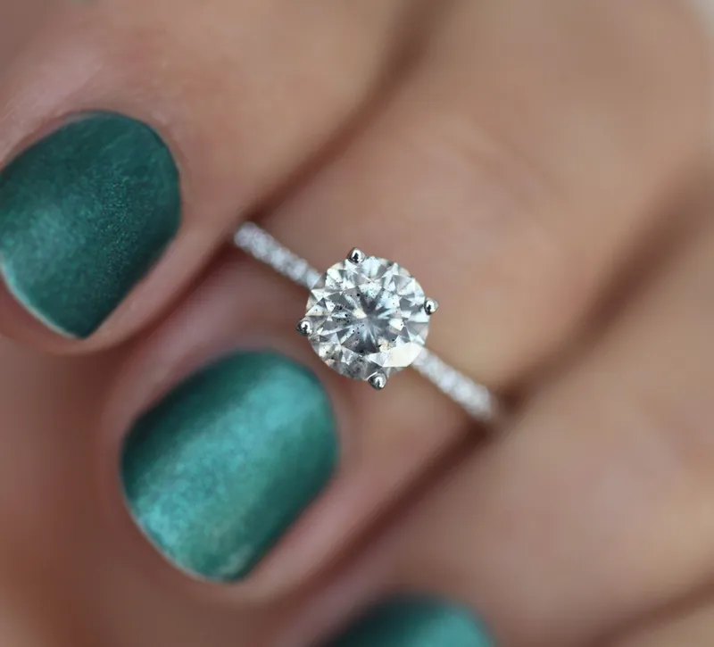 Monica Round Salt & Pepper Diamond Ring view 5