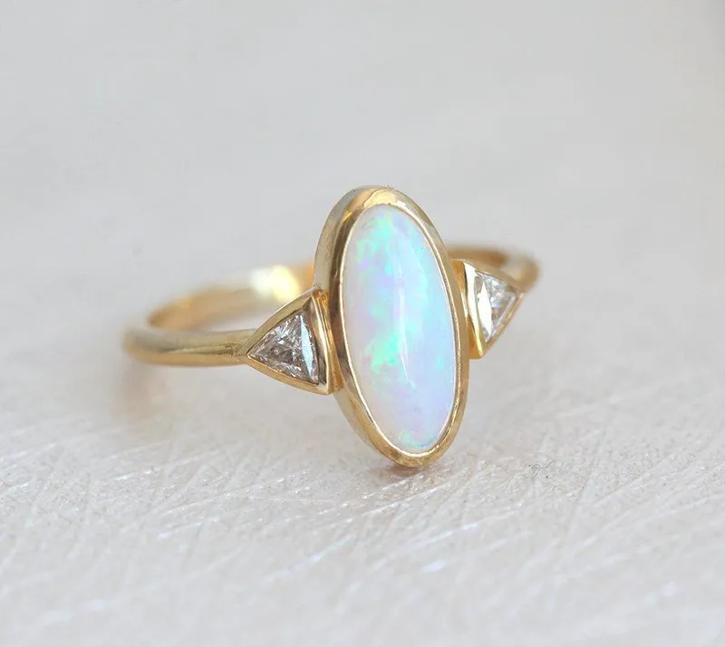 Montserrat Oval Opal Ring oval cut engagement ring