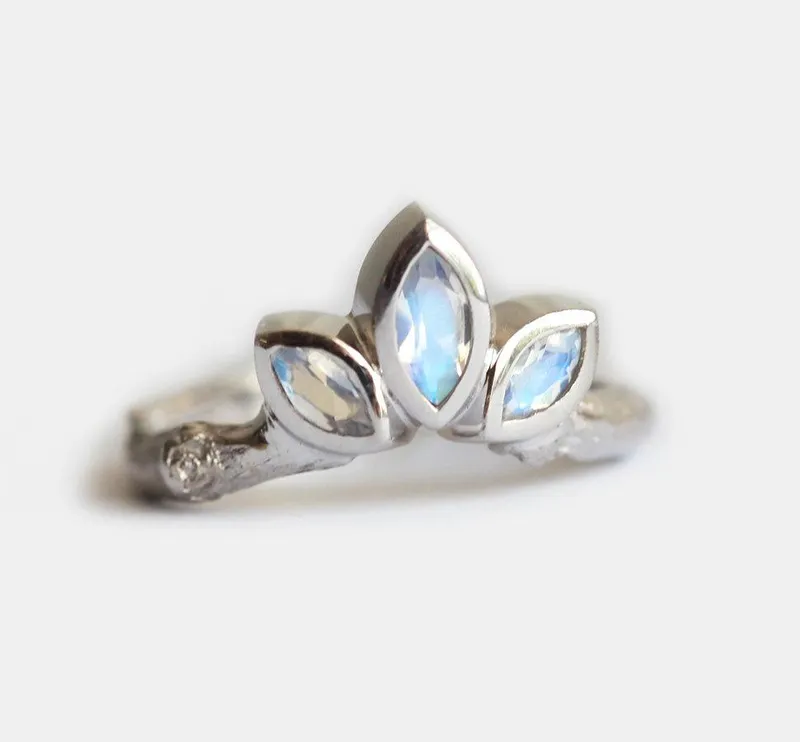 Moonstone Wedding Ring, Moonstone Wedding Band engagement ring