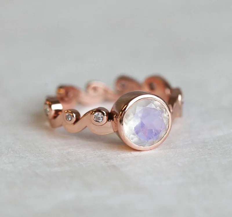 MOONSTONE RING, BLUE MOONSTONE RING vy 2