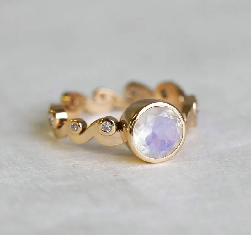 MOONSTONE RING, BLUE MOONSTONE RING vy 4